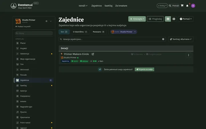 Zajednice - How you manage it
