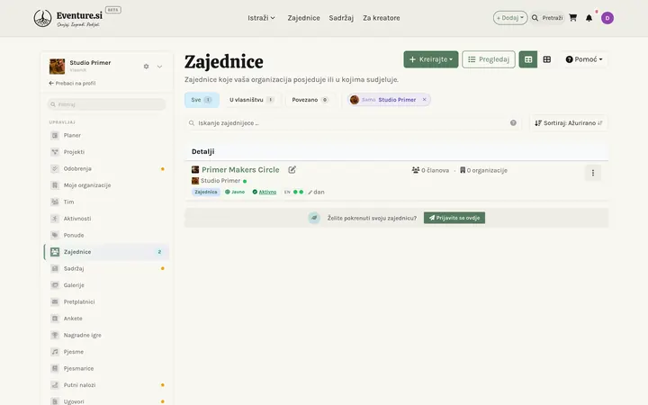 Zajednice - How you manage it