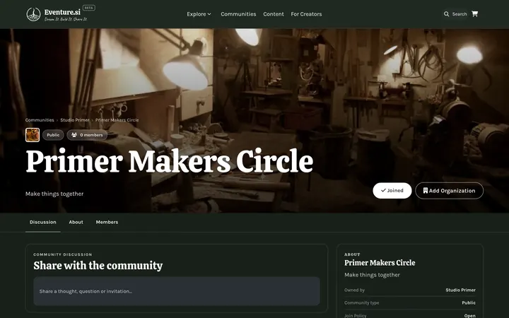 Communities - What visitors see