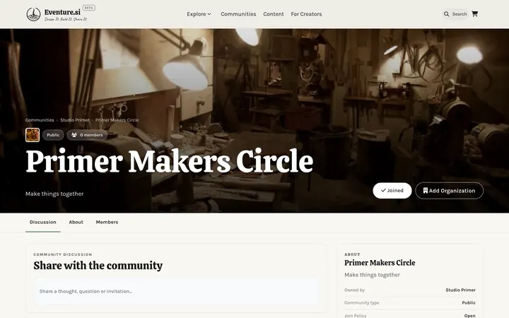 Communities - What visitors see