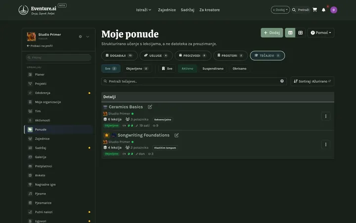 Tečajevi - How you manage it