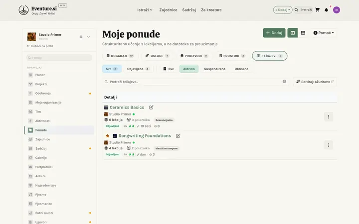 Tečajevi - How you manage it