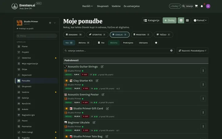Ponudbe - Kako upravljate